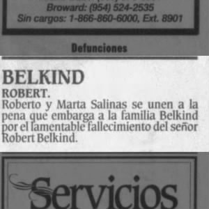Obituary for Roberto y Marta BELKIND